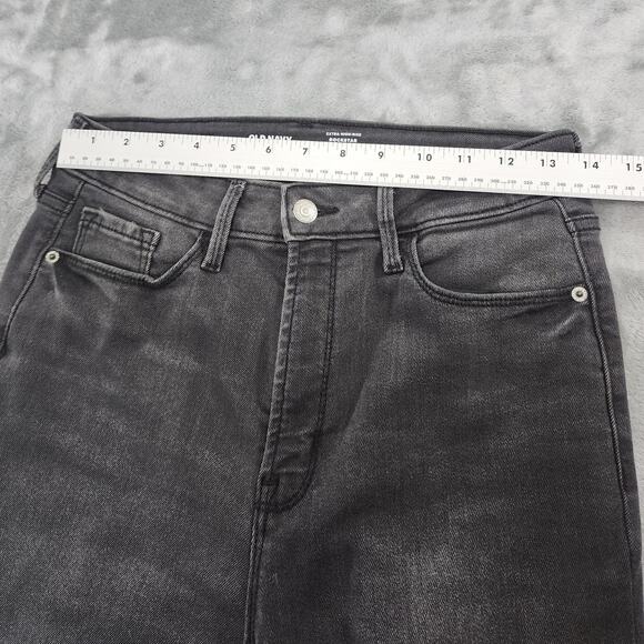 Old Navy Jeans Womens 10 Gray Extra High Rise Rockstar Super Skinny 360 Stretch - Picture 8 of 12